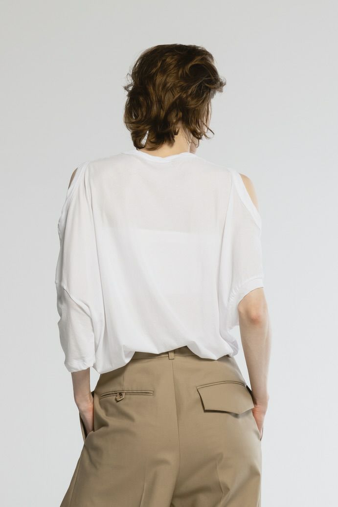【25SS】SHEF OPEN SHOULDER T-SHIRT / オープンショルダーTシャツ (ホワイト)