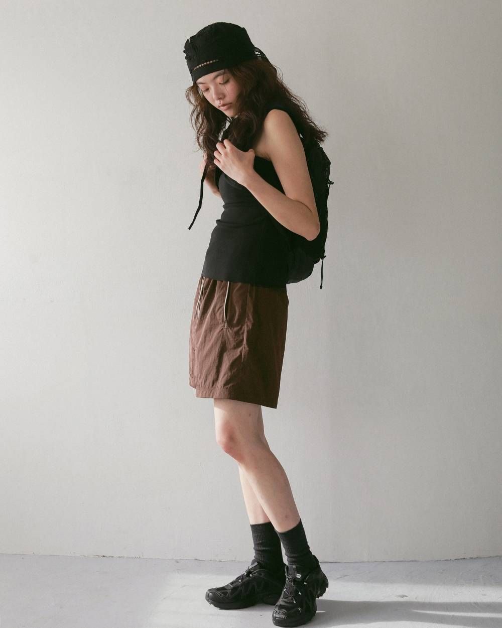 ナイロンハーフパンツ (ブラウン) Nylon Half Pants (Brown) / 27SS