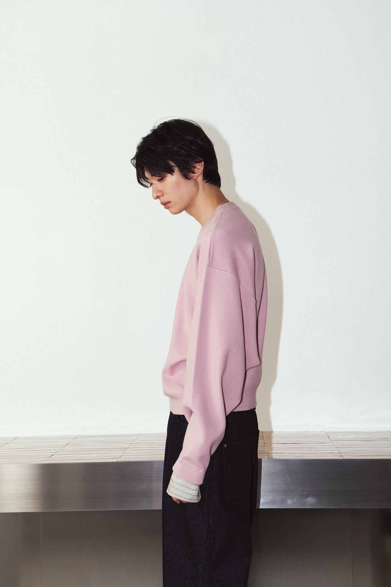 【UNISEXサイズ】2ウェイ ノームコア ニット (ピンク) 2way cuffs normcore knit(unisex) (Pink) / 26AW