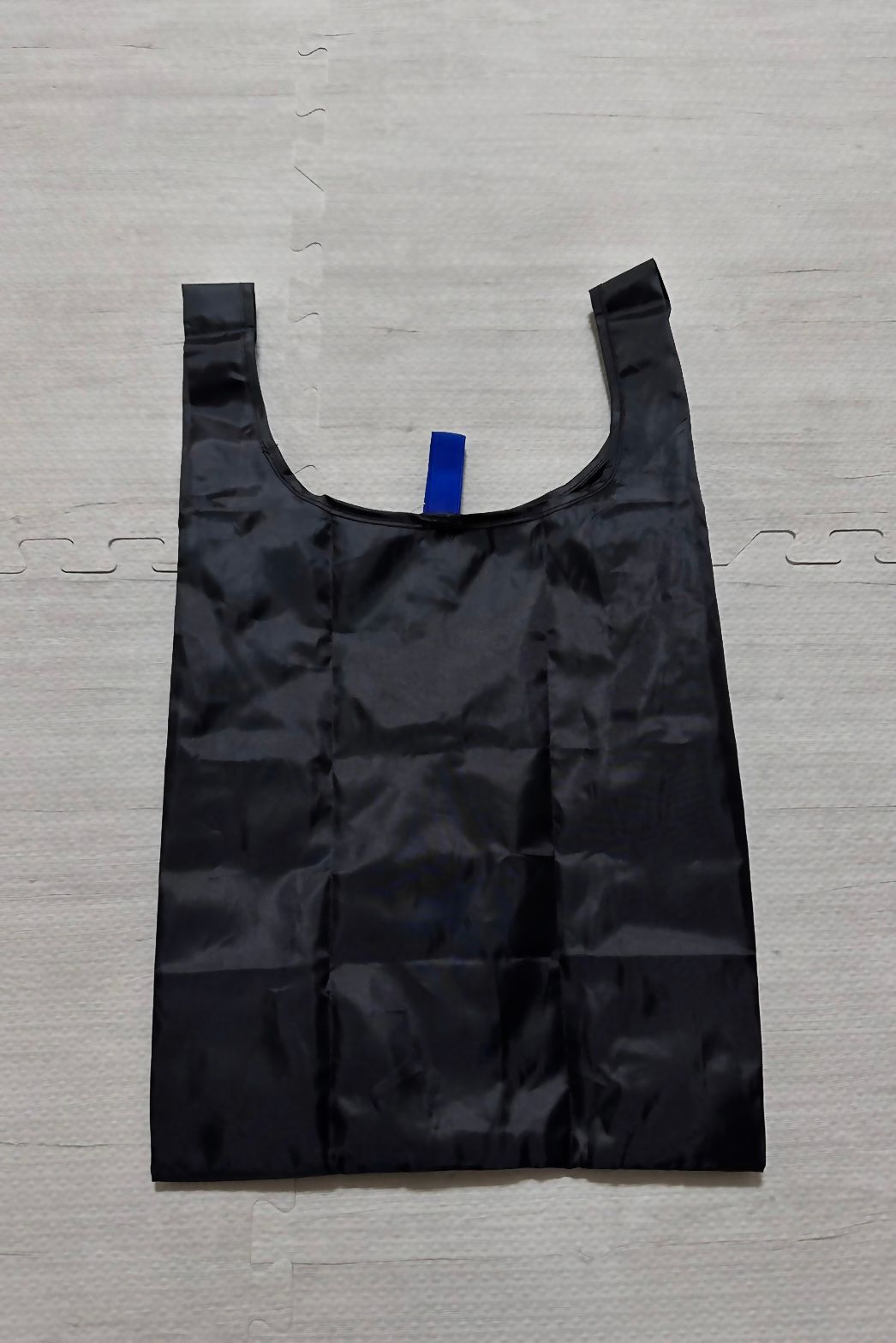 RECYCLE ECO-BAG M / リサイクルエコバッグ ミディアム (ブラック) / 折りたたみゴム付き / マチ有り / コンビニサイズ