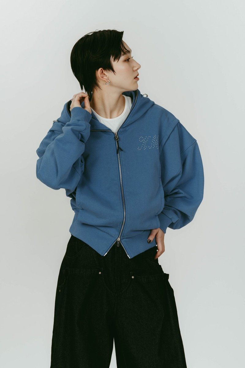 pierced hooded sweatshirt (Blue) / ピアス スウェットフーディ (ブルー) / 26SS