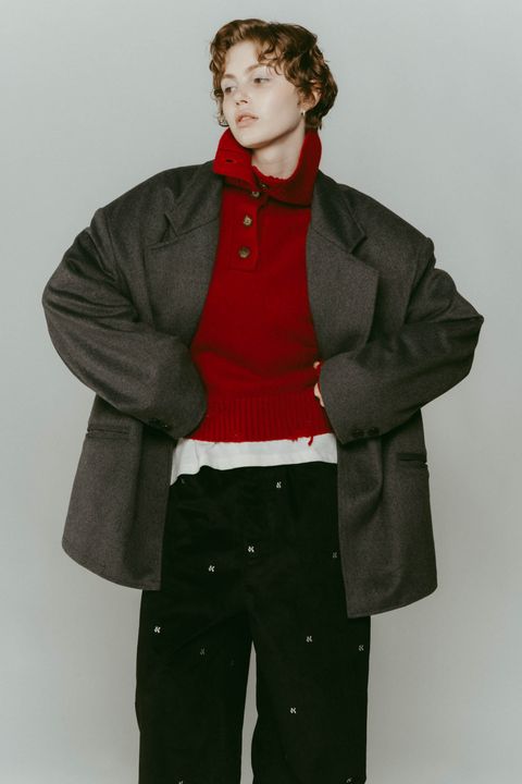 muffler overlay jacket(unisex) / マフラー オーバージャケット (グレー) / 25AW