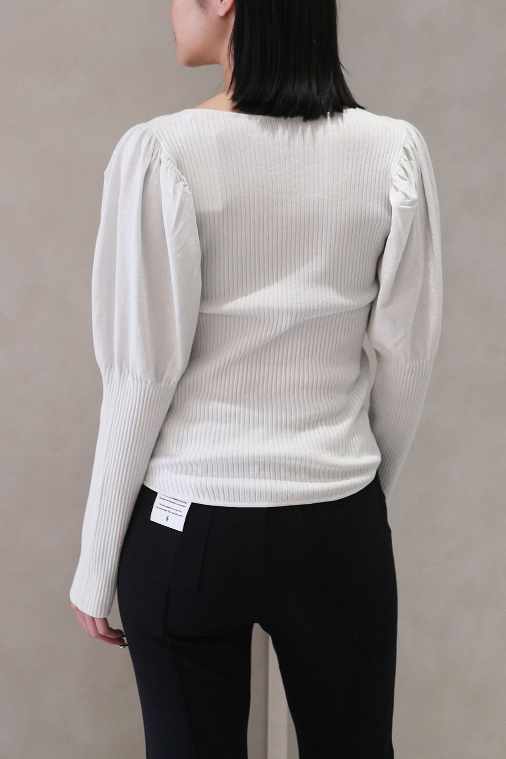 CASA FLINE - GLITTER KNIT VOLUME SLEEVE TOPS / ラメニット