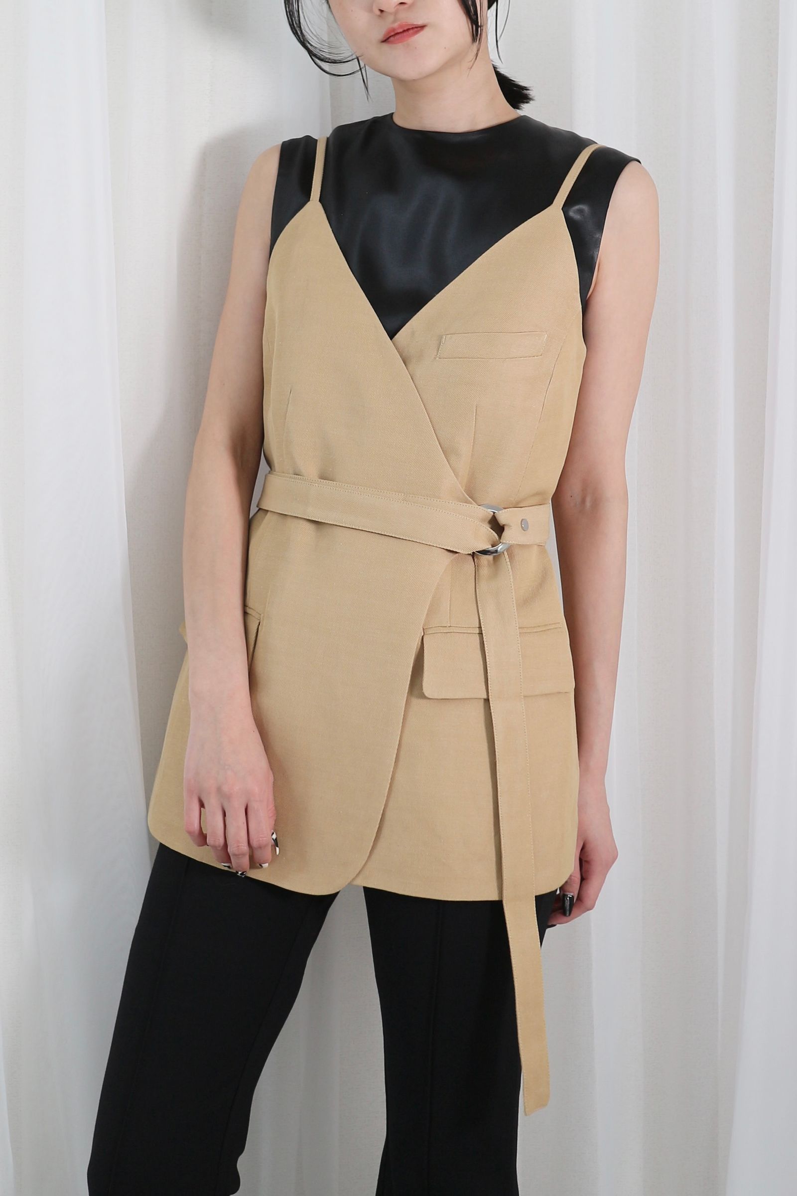 CINOH - LINEN GILET / リネンジレ (グレー) | Sir online store