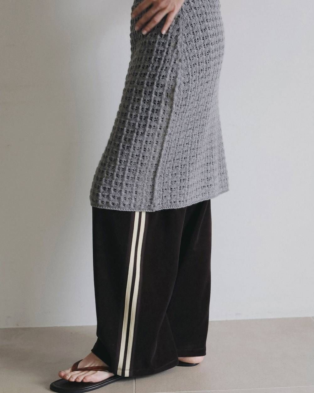 ベロアトラックパンツ (ブラウン) Velour Track Pants (Brown) /  26AW