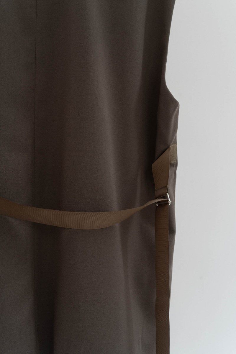 2way collarless gilet / 2ウェイ カラーレスジレ (グレージュ) / ユニセックス