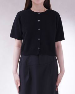 ハーフスリーブ2wayコンパクトカーディガン (ブラック)  Compact Cardigan (Black) /  26SS