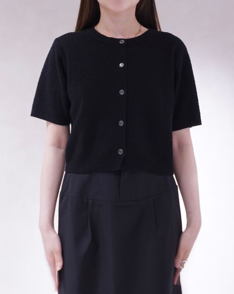 ハーフスリーブ2wayコンパクトカーディガン (ブラック)  Compact Cardigan (Black) /  26SS