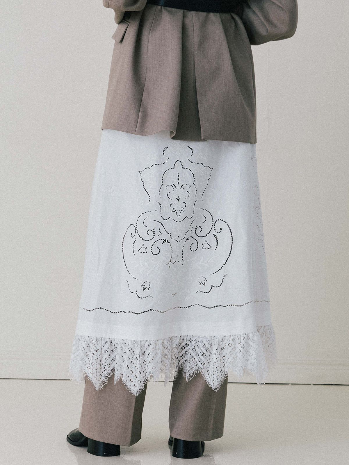 【25AW】VENEZIA LACE SKIRT / ヴェネツィアレーススカート (ホワイト)