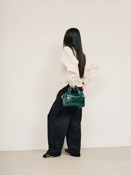 Tuck Sweat Pants / タックスウェットパンツ (ブラック×ホワイト) / 25AW
