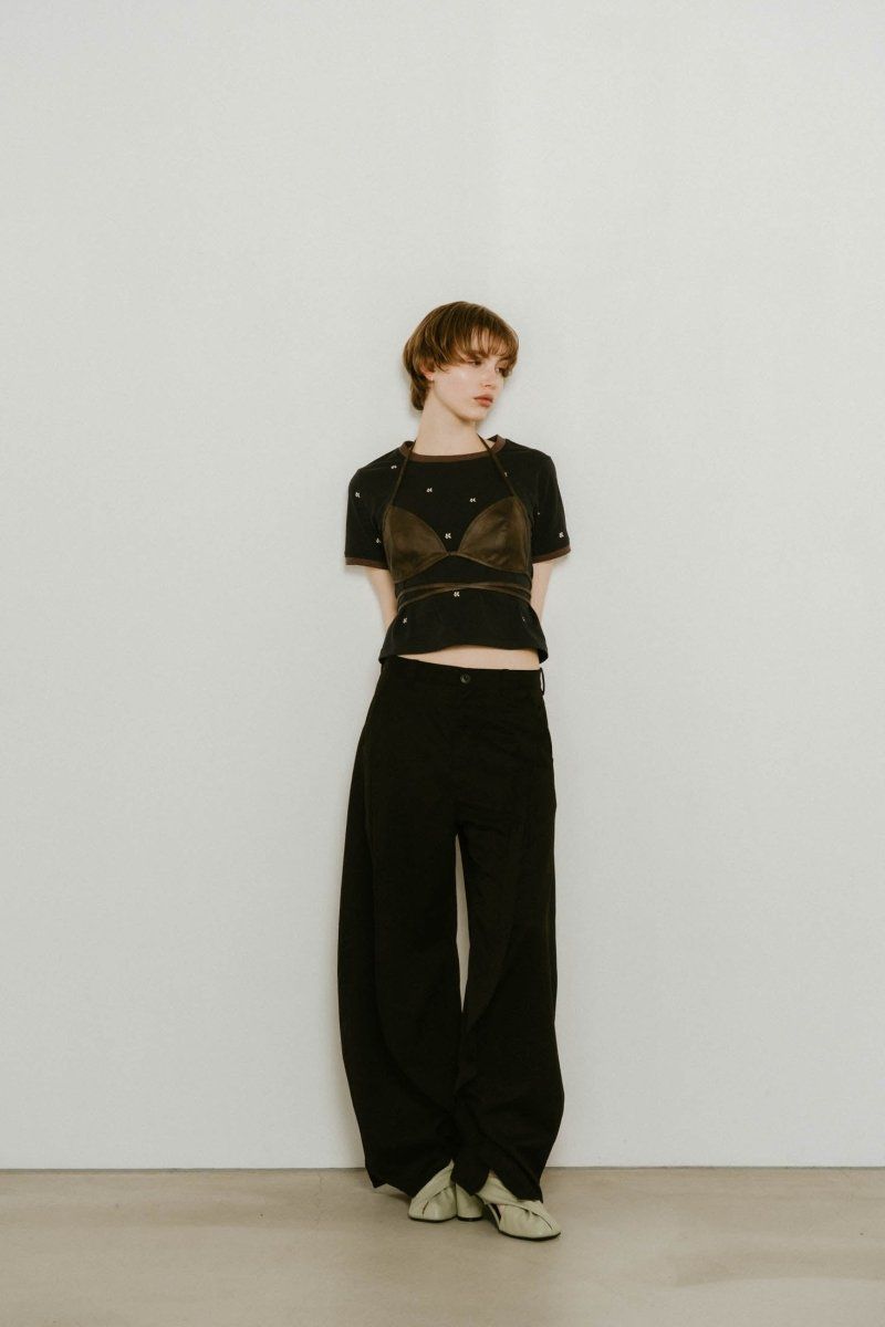 トップス knuth marf U neck tulle bustier/black U neck tulle bustier/2color | KNUTH MARF