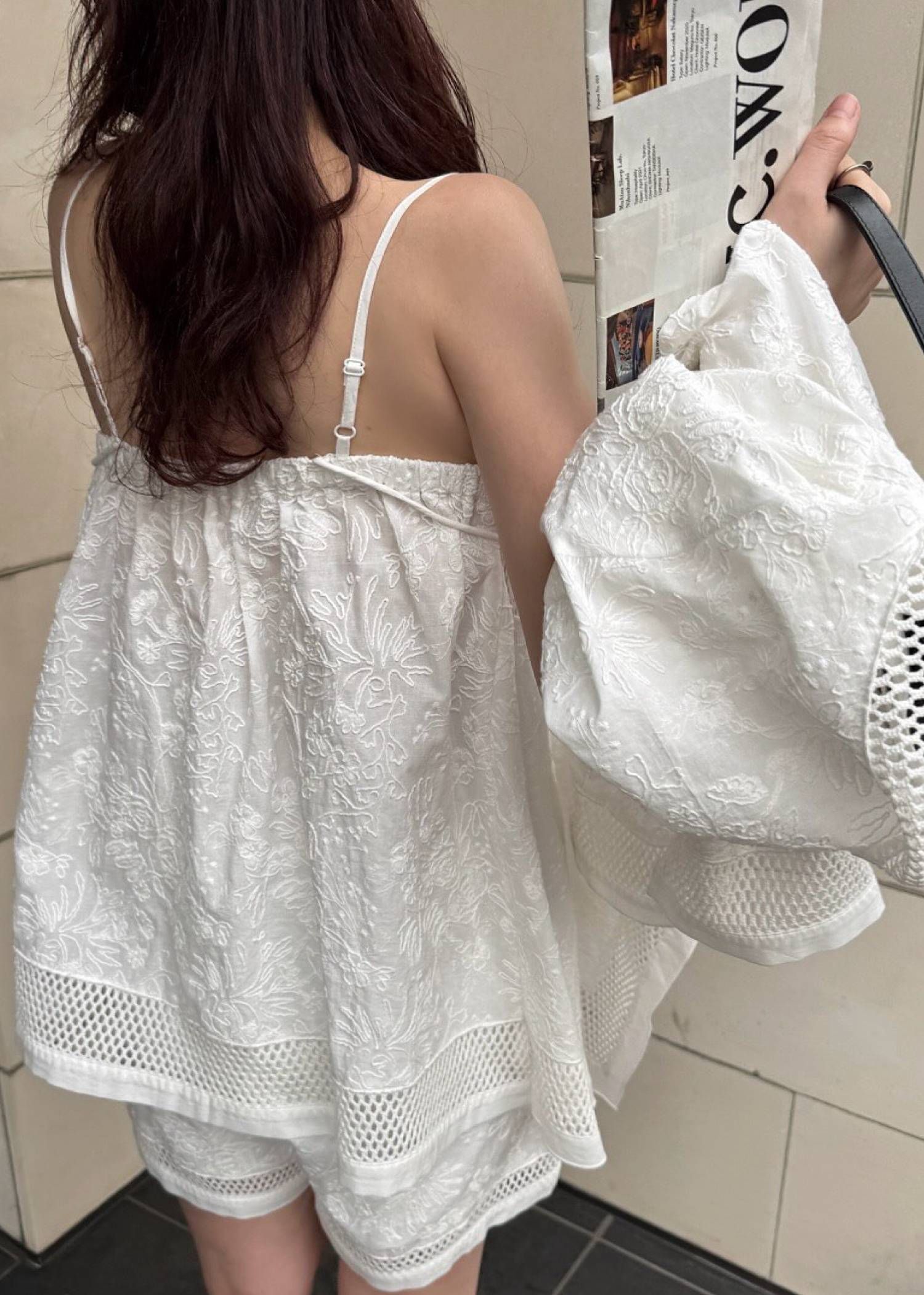 マルチウェイ キャミトップス (ホワイト) multi way drape panel cami tops (White) /  26SS