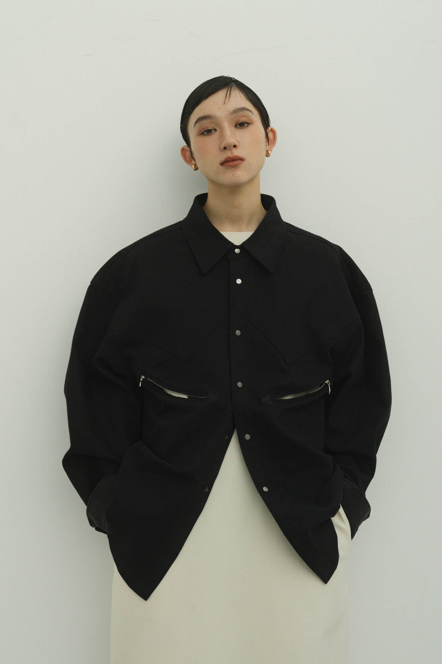 western leather shirt / ウエスタンレザーシャツ (ブラック)
