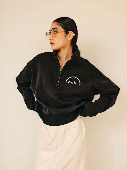 ZIP Sweat tops / ZIPスウェットトップス (ブラック×ホワイト) / 25AW