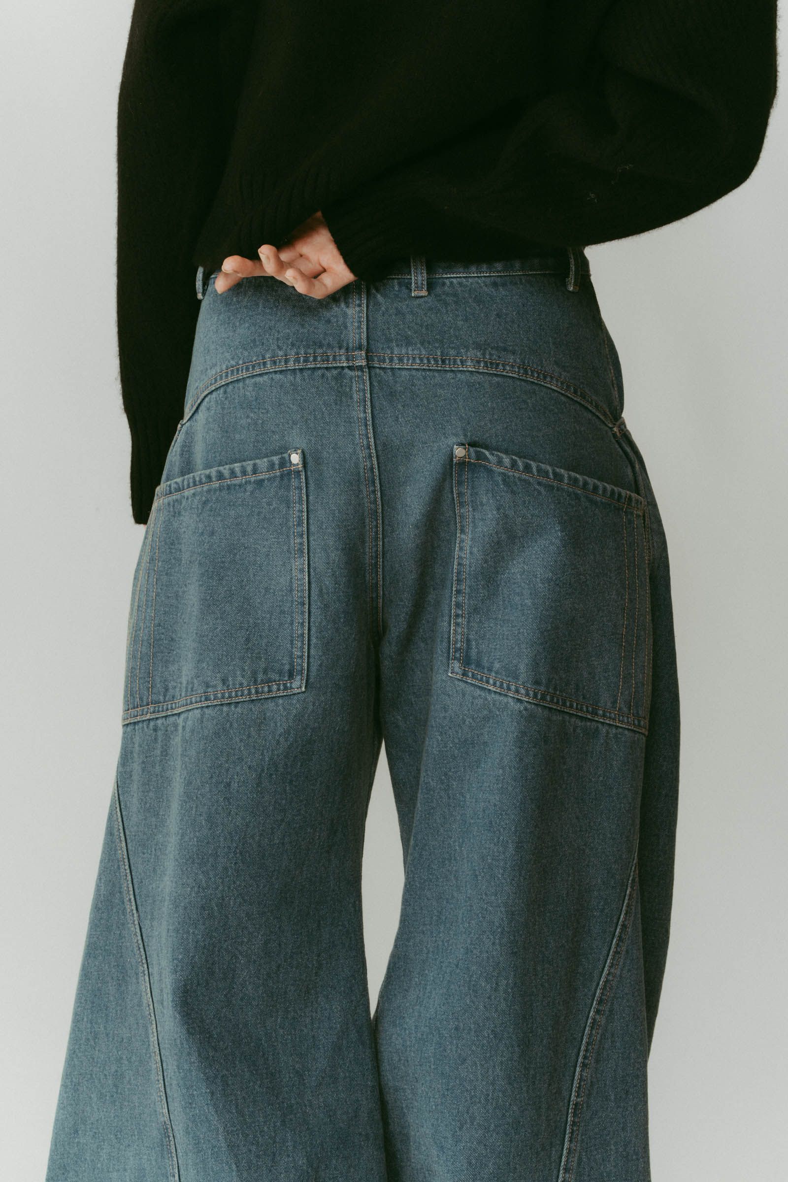 tuck design denim pants / タックデザインデニムパンツ (デニムブルー) / 25AW