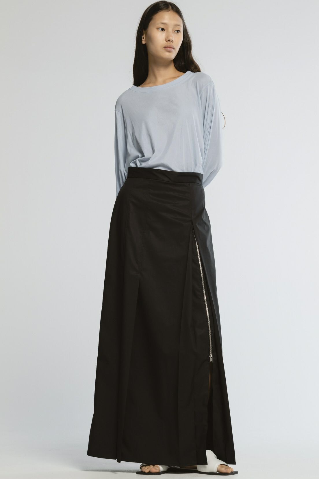 【25SS】SUPIMA ZIP SKIRT / ジップスカート (ブラック)
