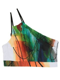 LINE ART ONE SHOULDER TOP / ラインアートワンショルダートップ (ホワイト) / 水着 / スイムウェア