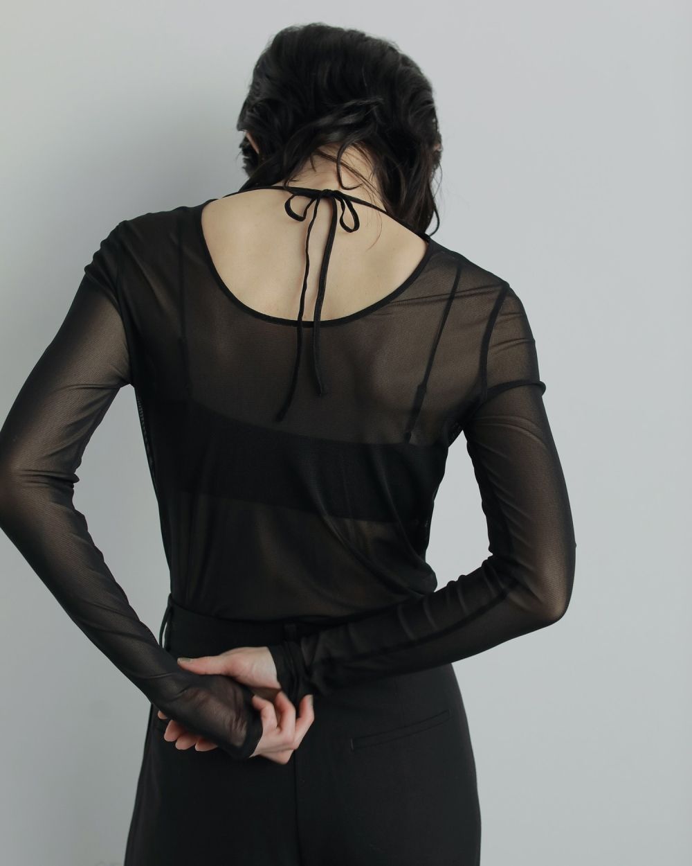 2way Sheer Tops / 2ウェイ シアートップス (ブラック)