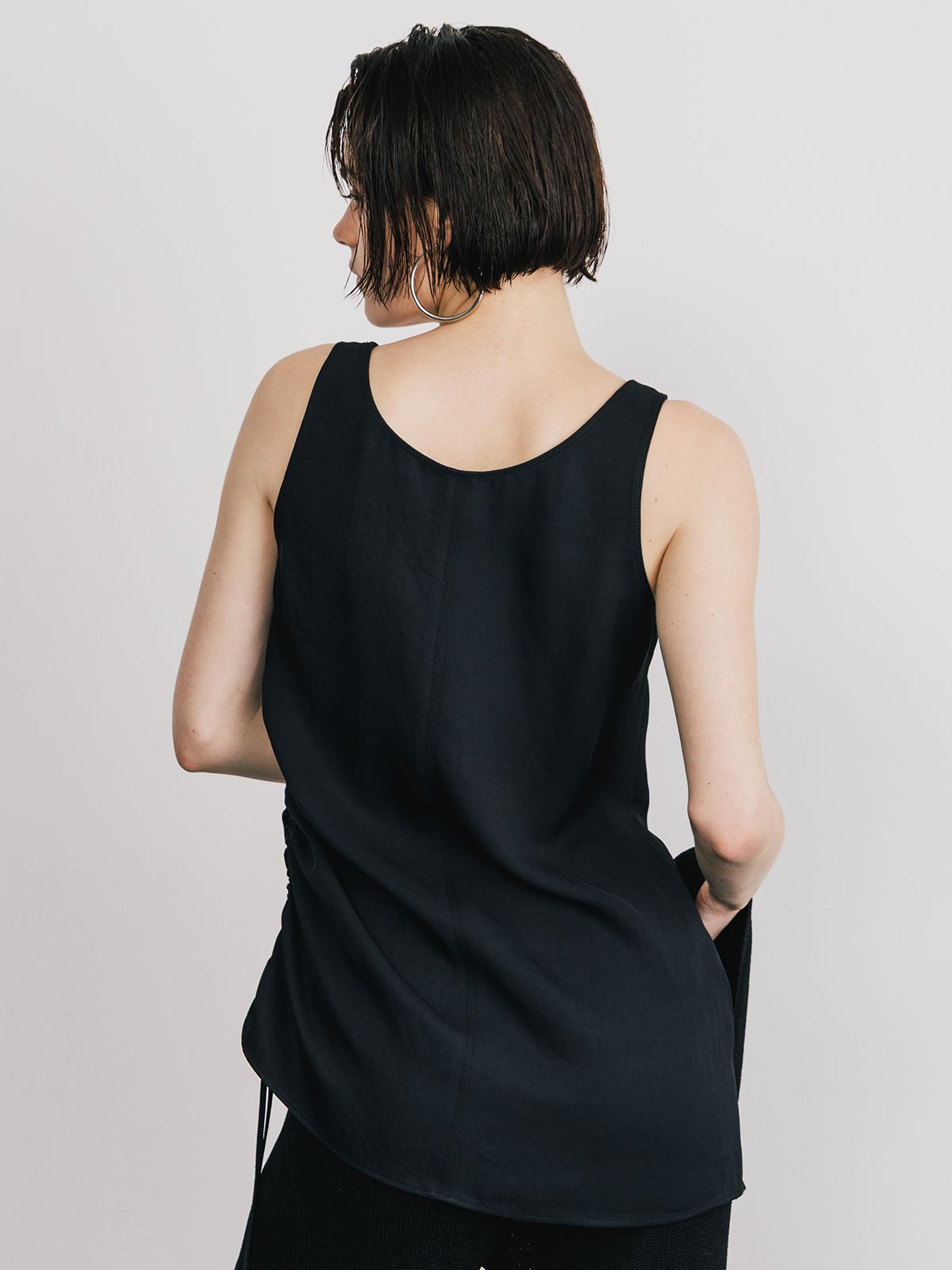 タンクトップ ノースリーブ ACETATE  GATHER TANK/アセテートギャザータンク レディース CREDONA タンクトップ ノースリーブ ACETATE GATHER TANK