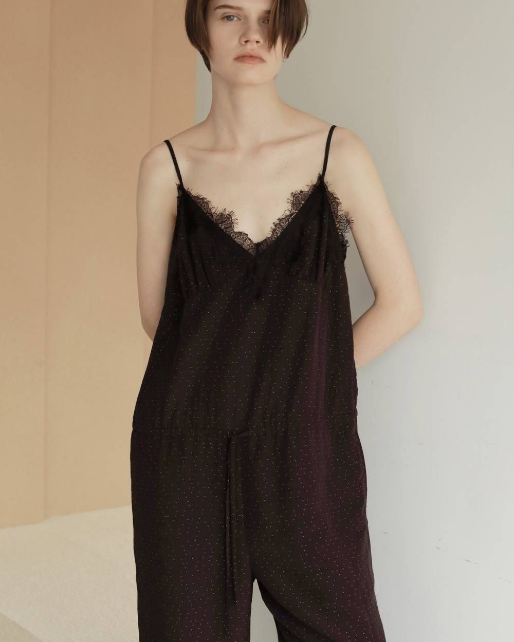 ドットジャガード コンビネーション (ブラウン) Dot Jacquard Combinaison (Brown) / 27SS