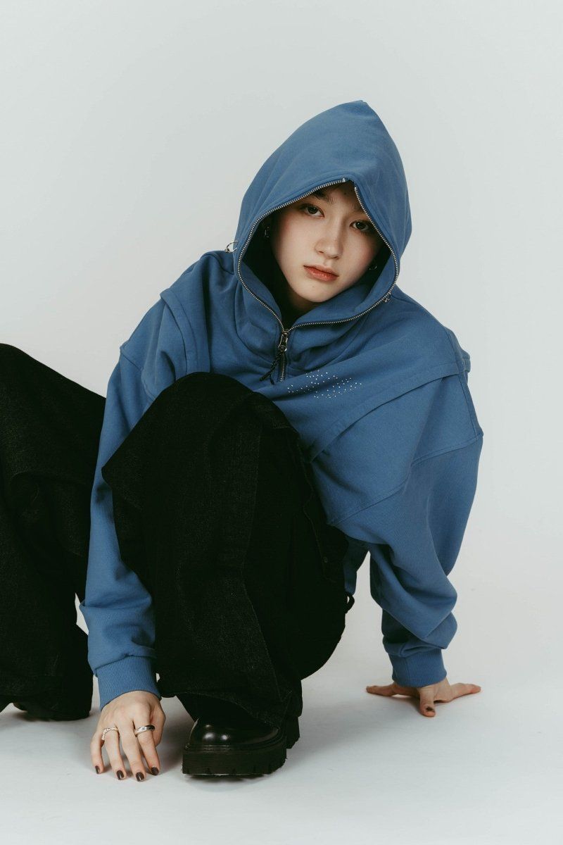 pierced hooded sweatshirt (Blue) / ピアス スウェットフーディ (ブルー) / 26SS