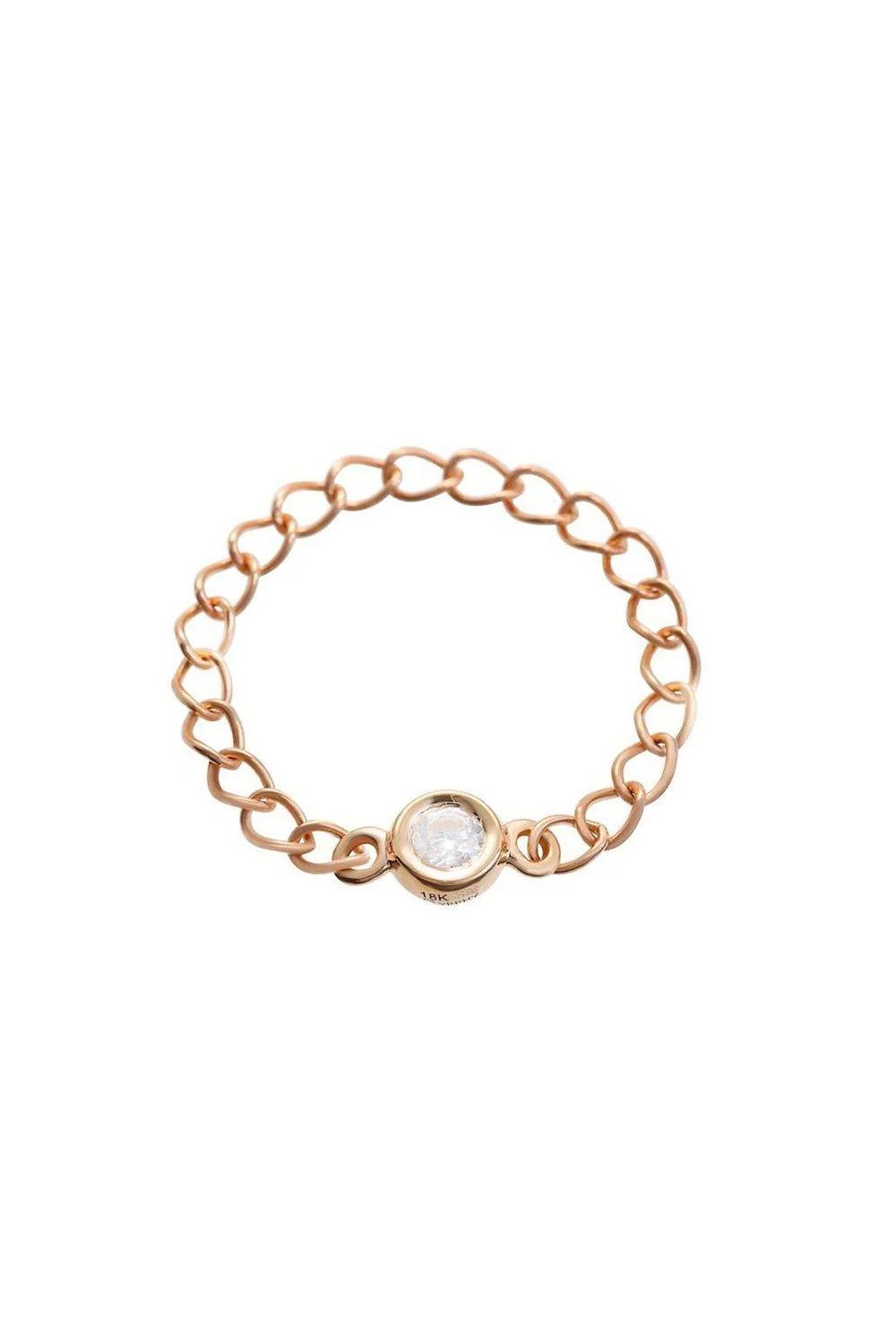 GYPPHY - SINGLE MOISSANITE CHAIN RING / シングル