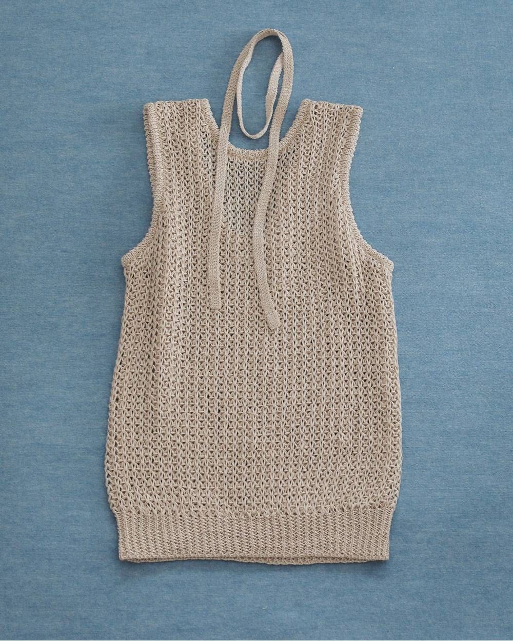 ペーパーヤーン ニットベスト (ベージュ) Paperyarn Knit Vest (Beige) / 27SS