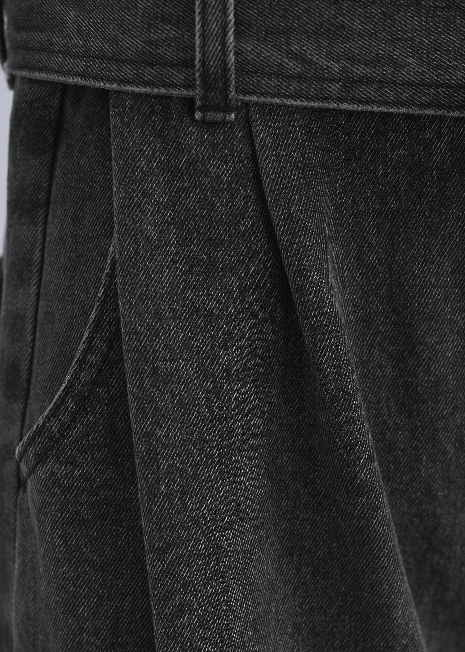 デニム リボンサロペット (ブラック) denim tapered ribbon salopette (Black) /  26SS