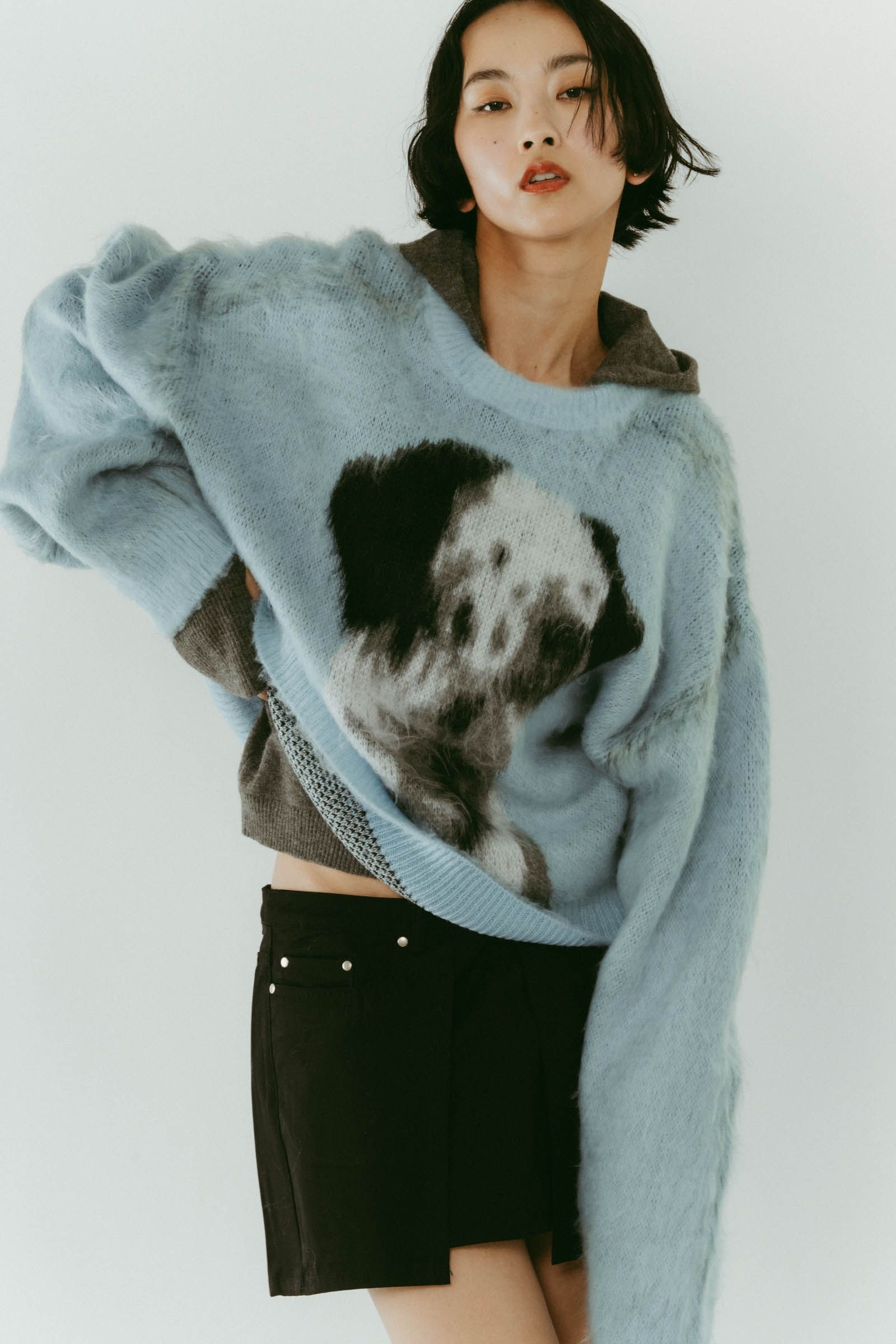 dalmatian shaggy knit(unisex) / ダルメシアン シャギーニット (ブルー) / 25AW