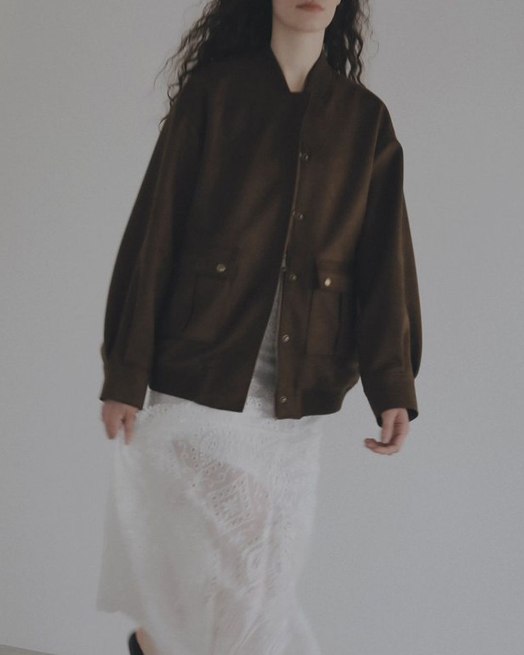 【先行予約】【26TH-04】フェイクスエードブルゾン (ブラウン) Fake Suede Blouson (Brown) /  エコファー  /  フェイクファー 【受注期間6/14 23:59まで】