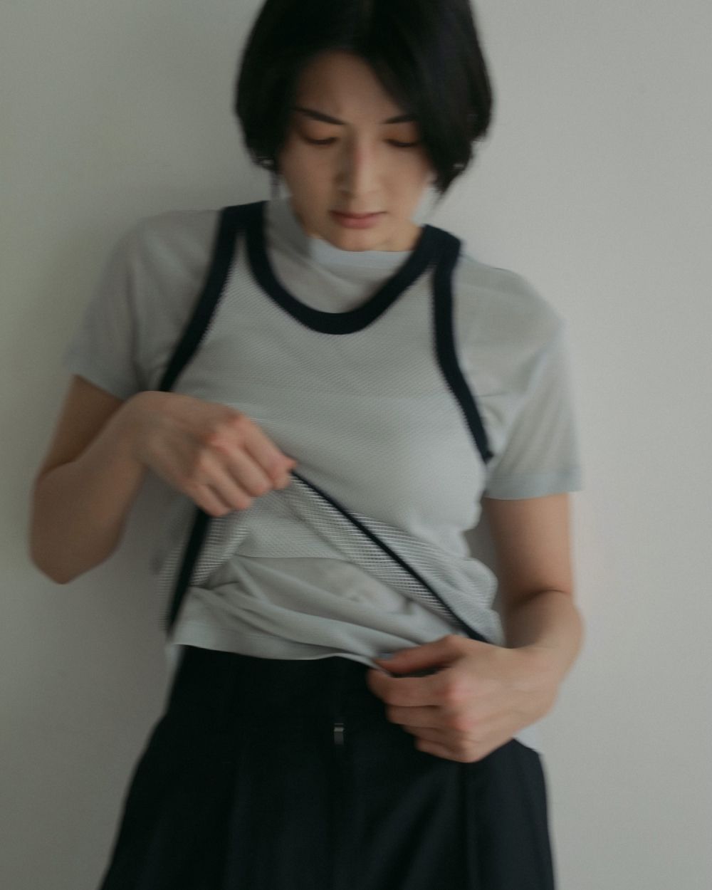 Sheer Slub T-shirts / シアースラブ Tシャツ (アイスブルー)