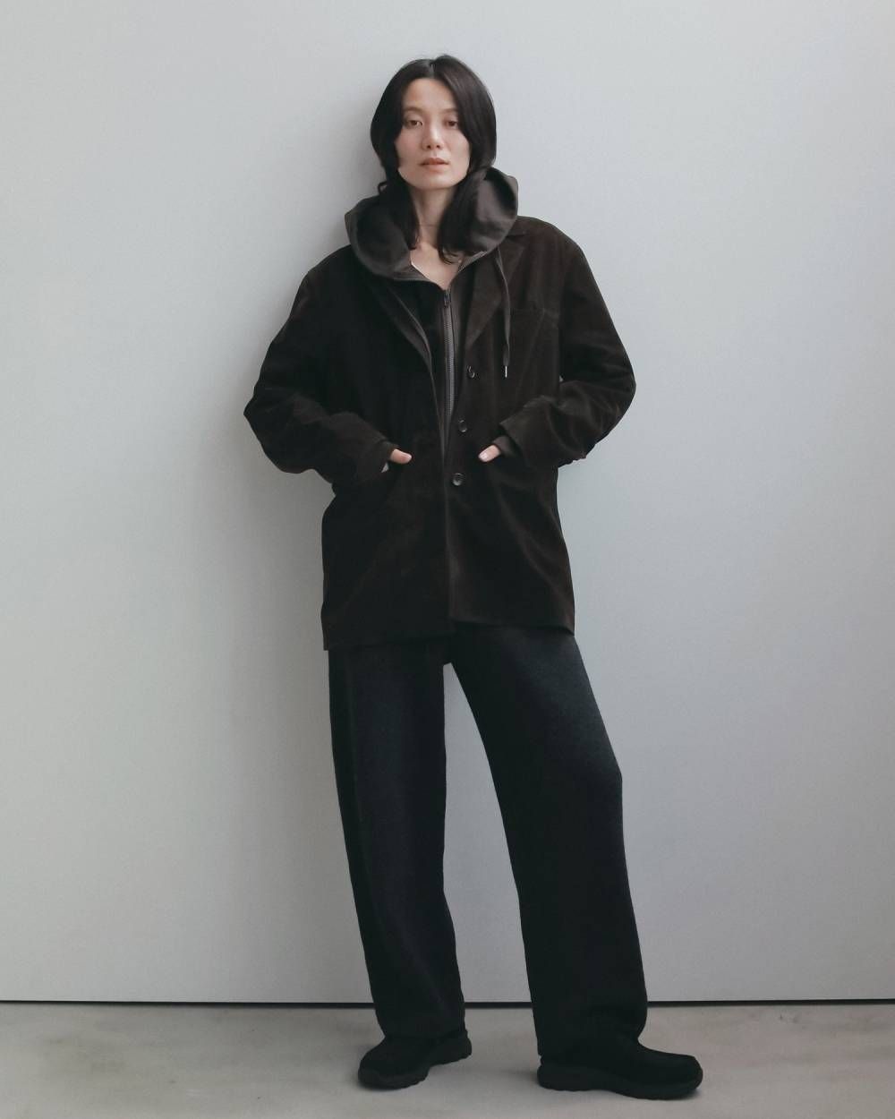ニットコクーンパンツ (チャコールグレー) Knit Cocoon Pants (Charcoal gray) / 26AW 【6月29日まで期間限定予約】