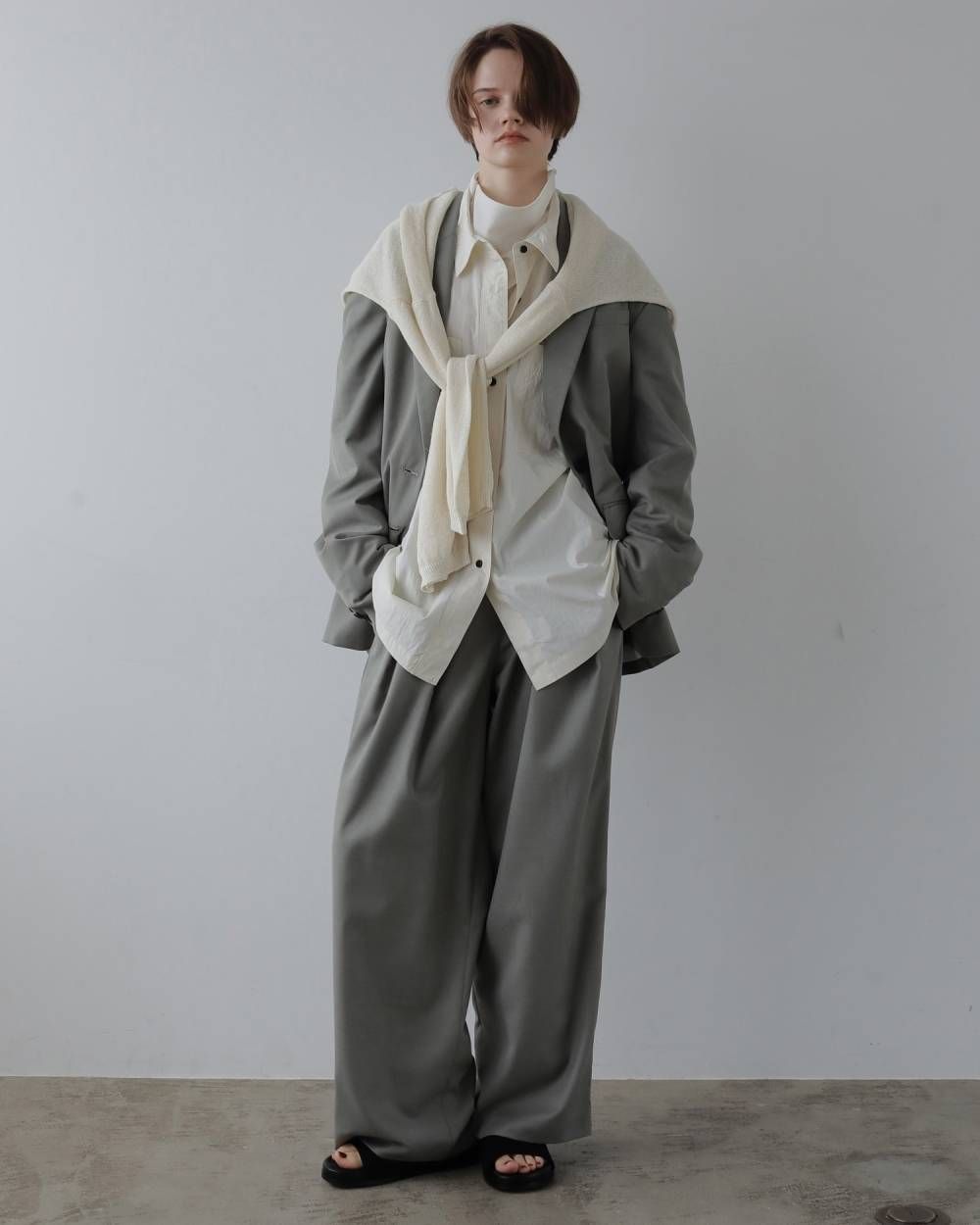 コットンリネン ルーズニット (アイボリー) Cottonlinen Loose Knit (Ivory) / 27SS