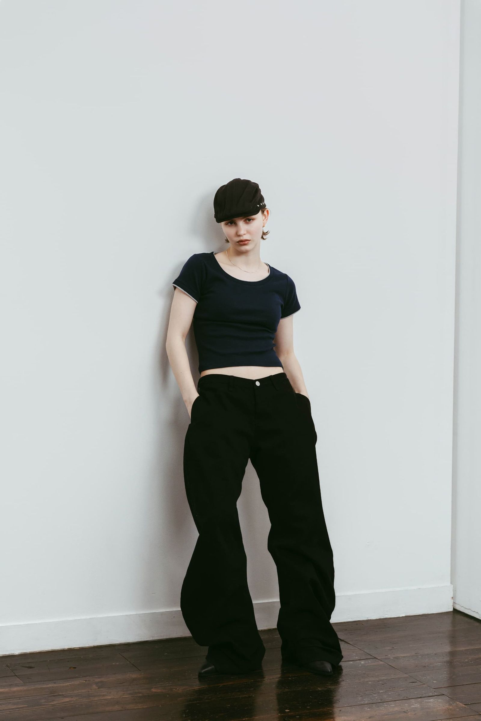レイヤード クルーネックTシャツ (ネイビー) layered crewneck tee (Navy) /  26SS
