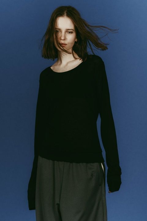 ラウンドネックレイヤードトップス (ブラック) round neck layered top (Black) /  26SS