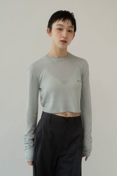 cropped sheer knit / クロップドシアーニット (ライトブルー) / 25SS  Knuth Marf