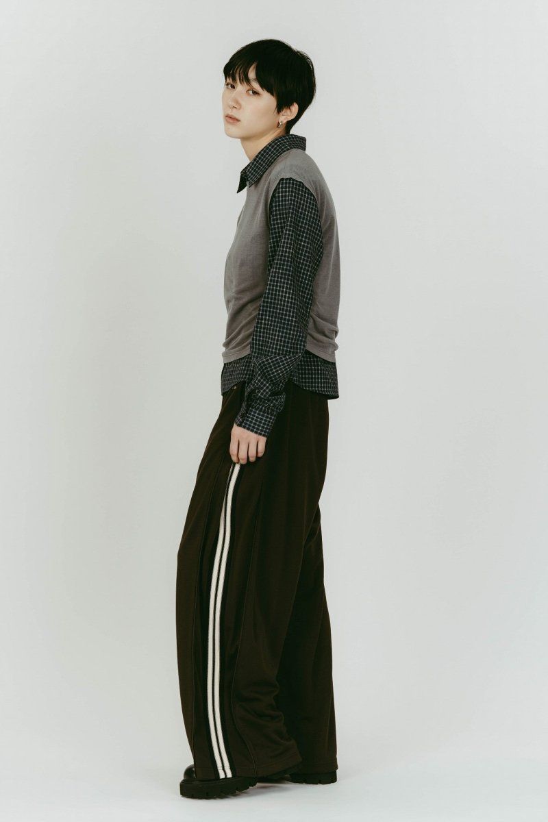 zip-up track pants(unisex) (Brown) / ジップアップ トラックパンツ (ブラウン) / 26SS