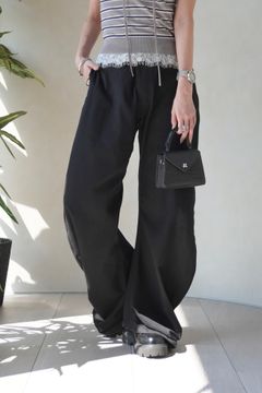 ドレープデニム (スタッズなしブラック) draped denim pants(unisex) (Black) /  26SS