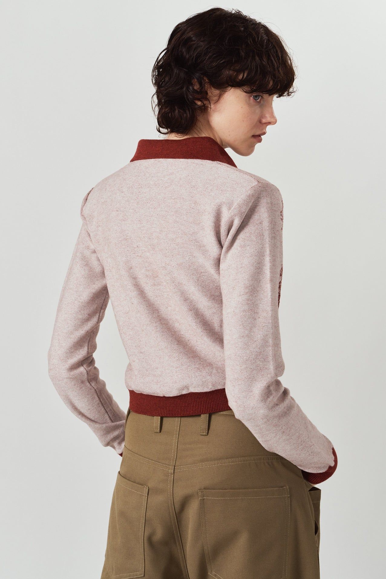 ジャガードポロニット (レッド) jacquard polo knit (Red) / 26AW