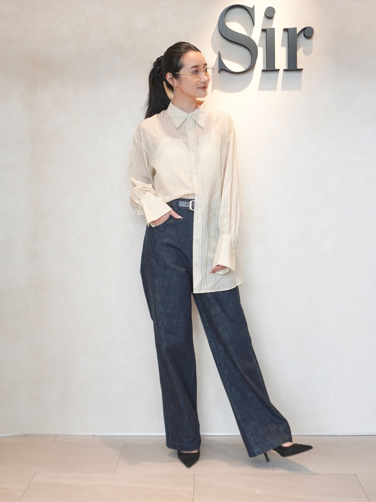 【25AW】GEOMETRIC SHIRT / ジオメトリックシャツ (ベージュ)