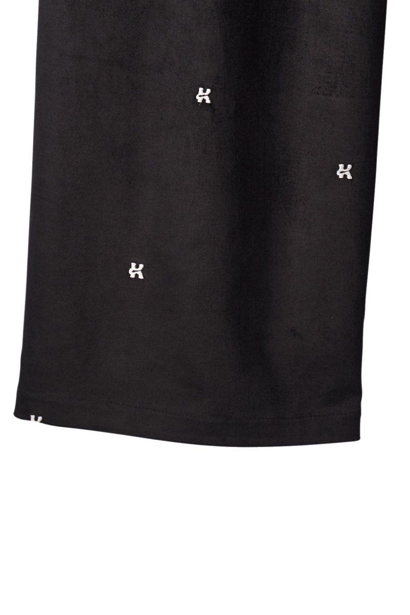 K motif velveteen pants(unisex) / Kモチーフ ベルベットパンツ (ブラック) / 25AW