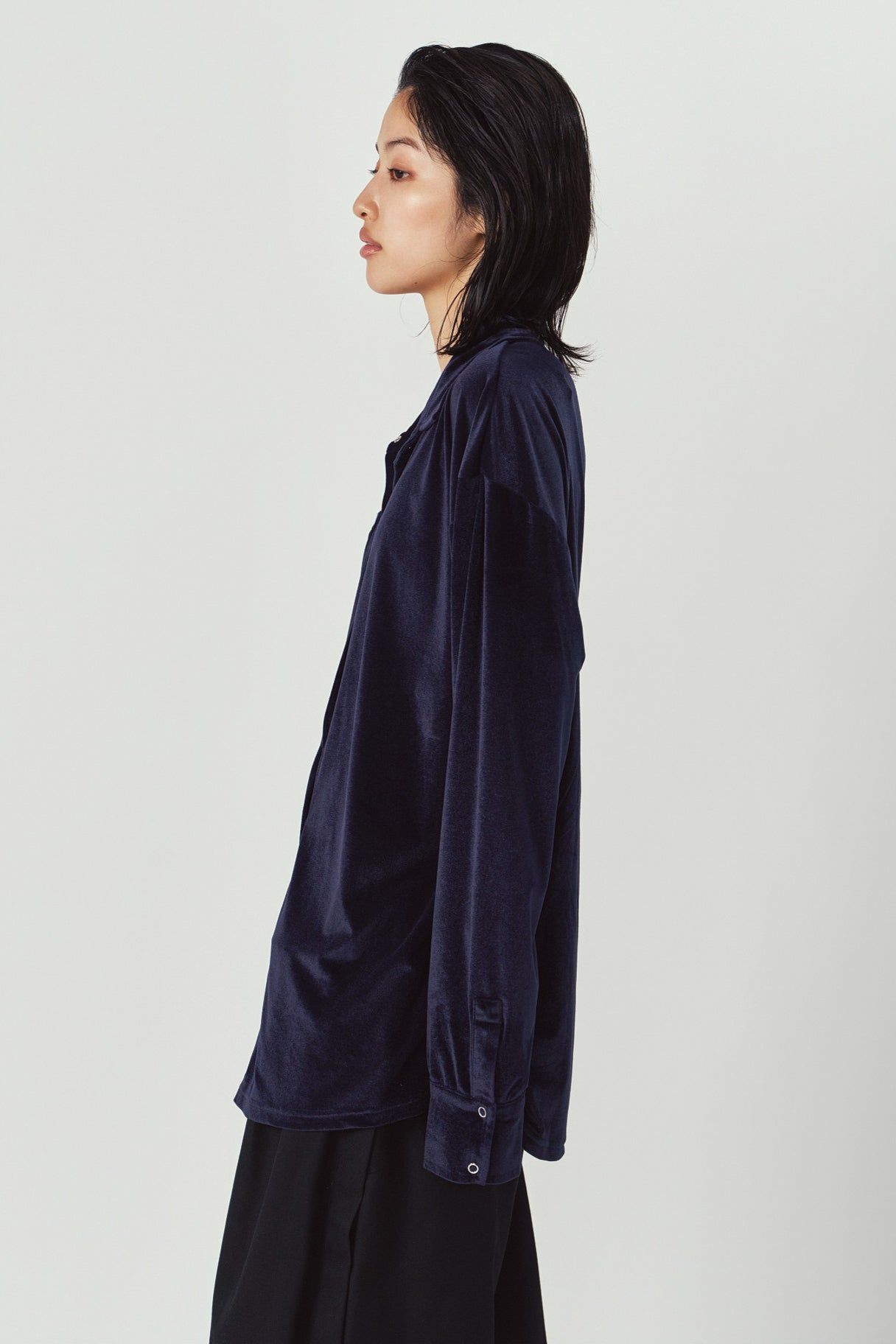 2ウェイ ベロアシャツ (ネイビー) 2way velour shirt (Navy) / 26AW