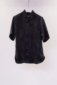 SATIN PRINT HALF SLEEVE SHIRT / サテンプリントハーフスリーブシャツ (ブラック)