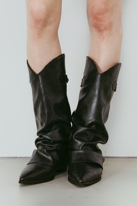 ウエスタンベルテッドブーツ (ブラック) western belted boots (Black) /  26SS