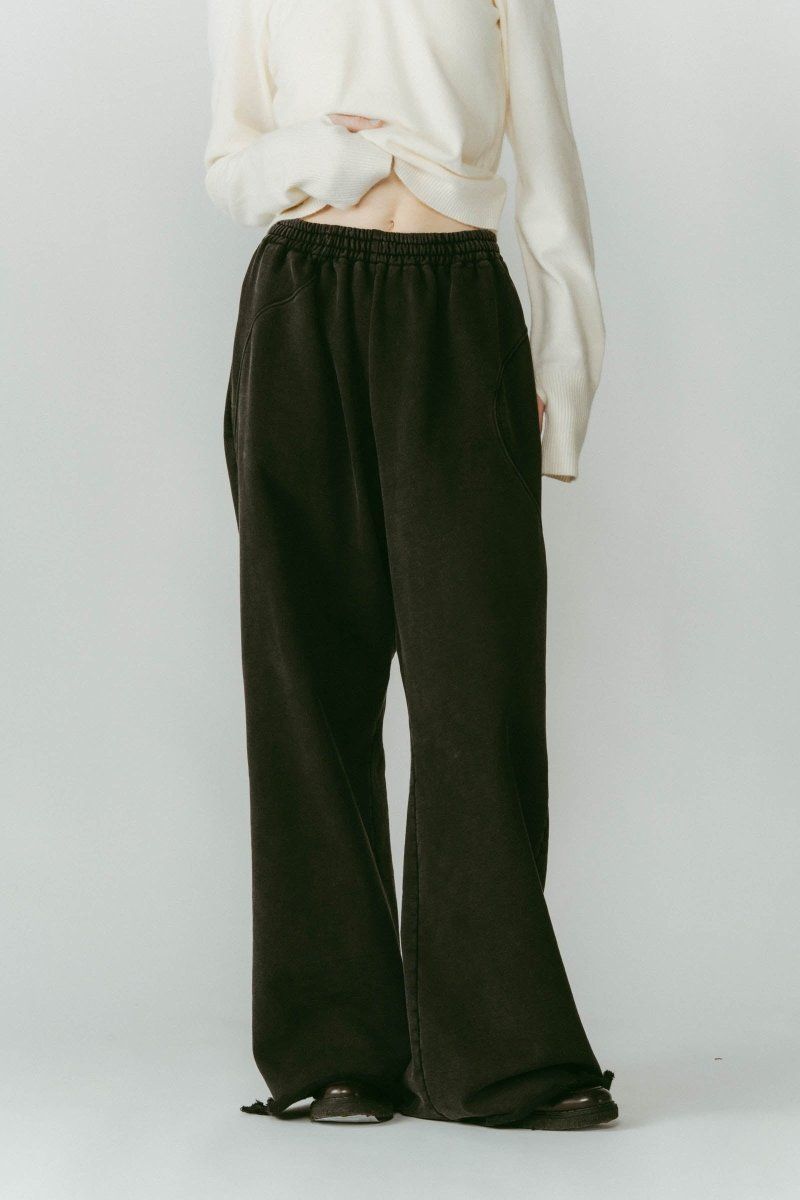 wide-leg sweatpants(unisex) / ワイドレッグ スウェットパンツ (ブラック) / 25AW