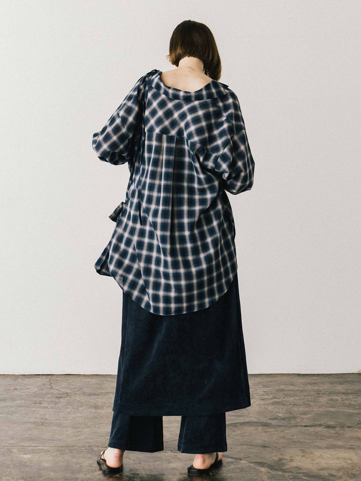 【25AW】SHEER CHECK SHIRT JACKET / シアーチェックシャツ (ブルー)