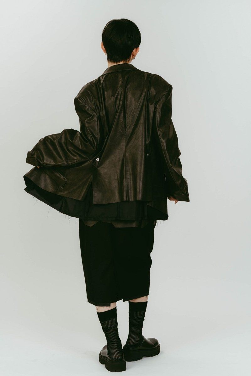 vintage tailored jacket (Leatherblack) / ヴィンテージ テーラードジャケット (レザーブラック) / 26SS