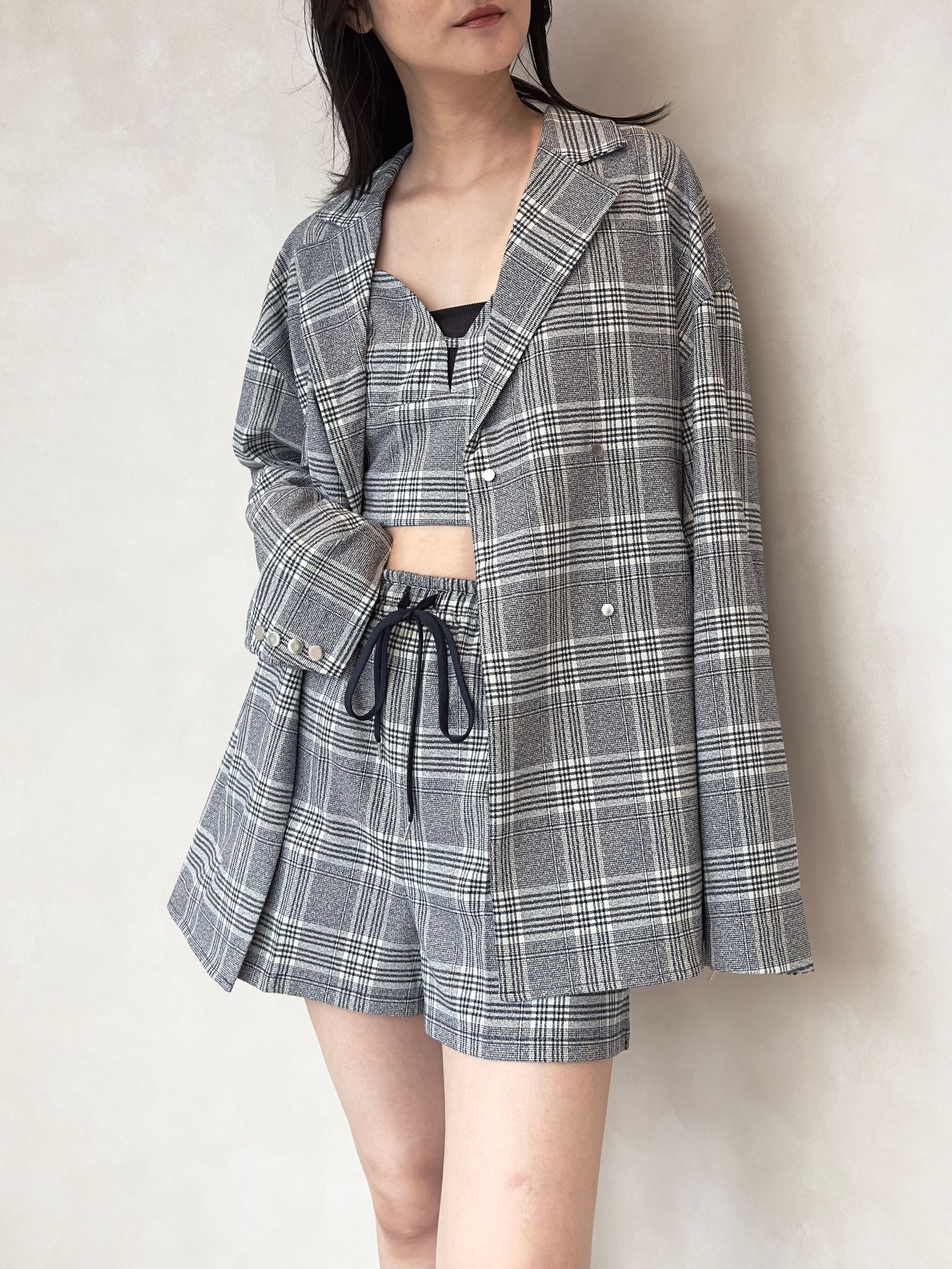 CHECK SHIRTS LIKE JACKET (GRAY) / チェックシャツライクジャケット グレー