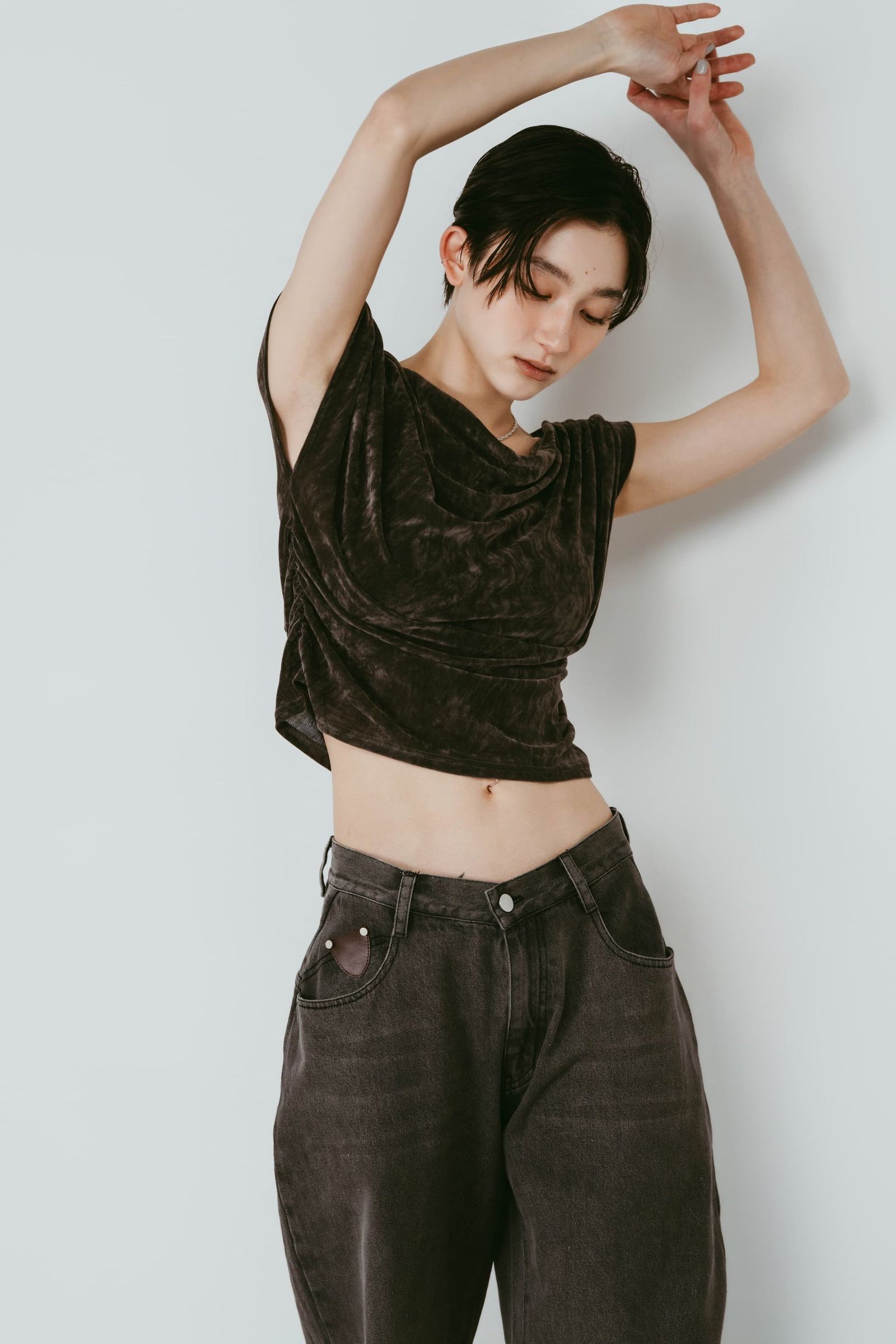 シアーベロア トップス (グレー) sheer velour top (Gray) /  26SS