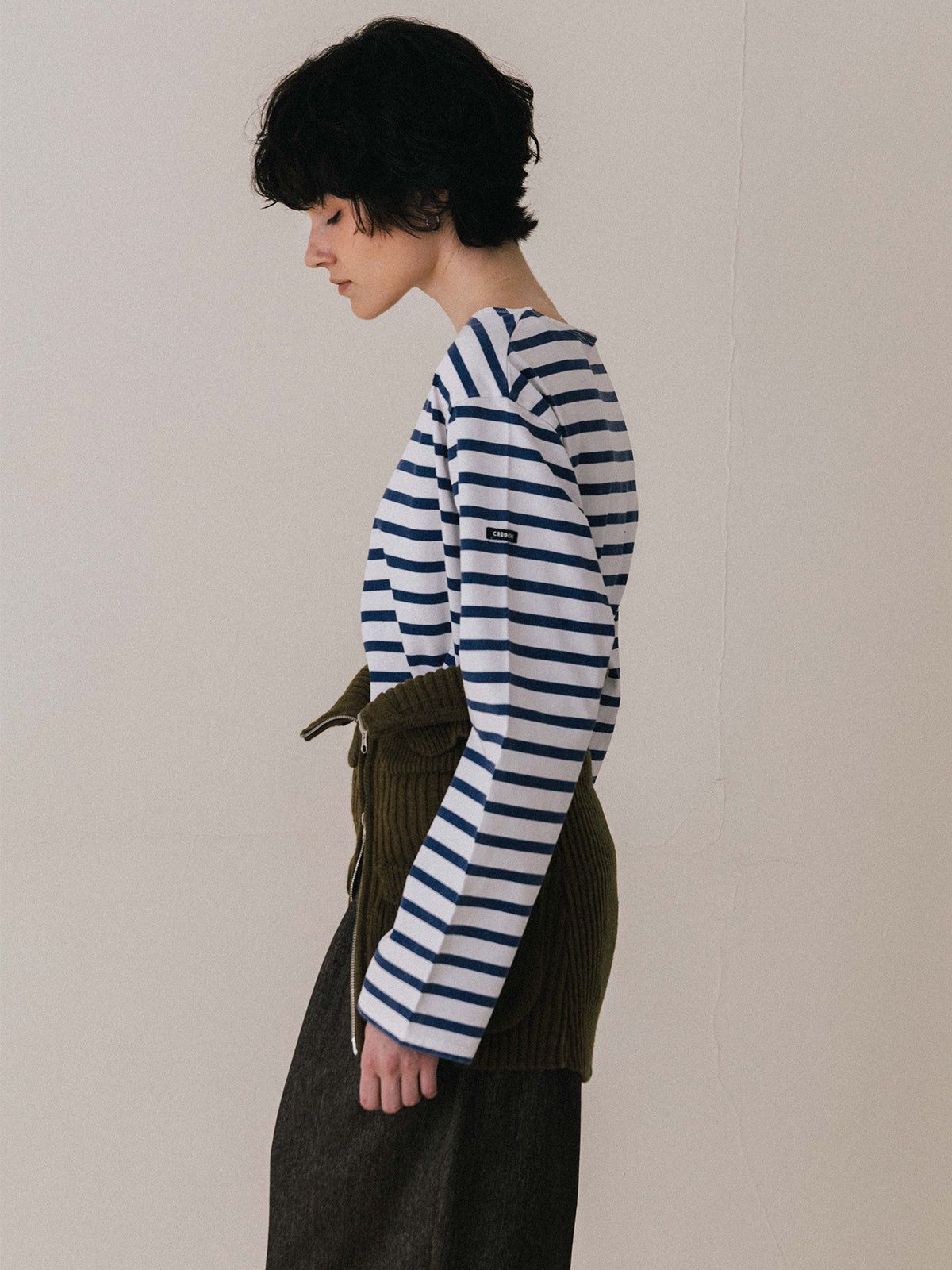 【25AW】MILITALY KNIT BUSTIER / ミリタリー ニットビスチェ (カーキ)